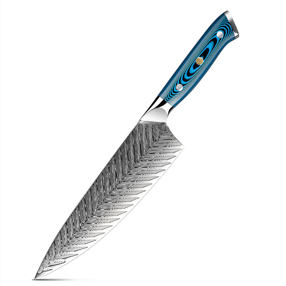 High Carbon Steel Chef Knife | 8-Inch Damascus Kitchen Knife