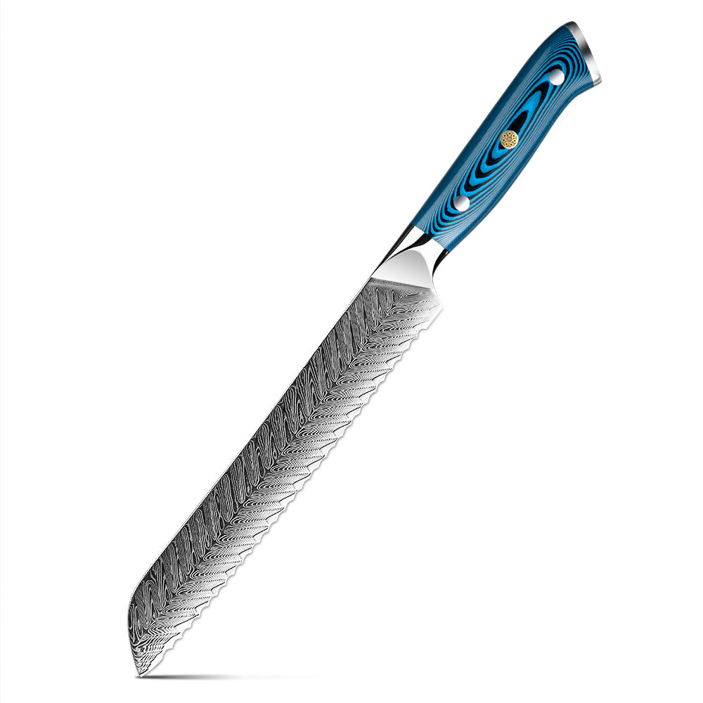 8 Inch Bread Knife | Damascus Serrated Bread Knife