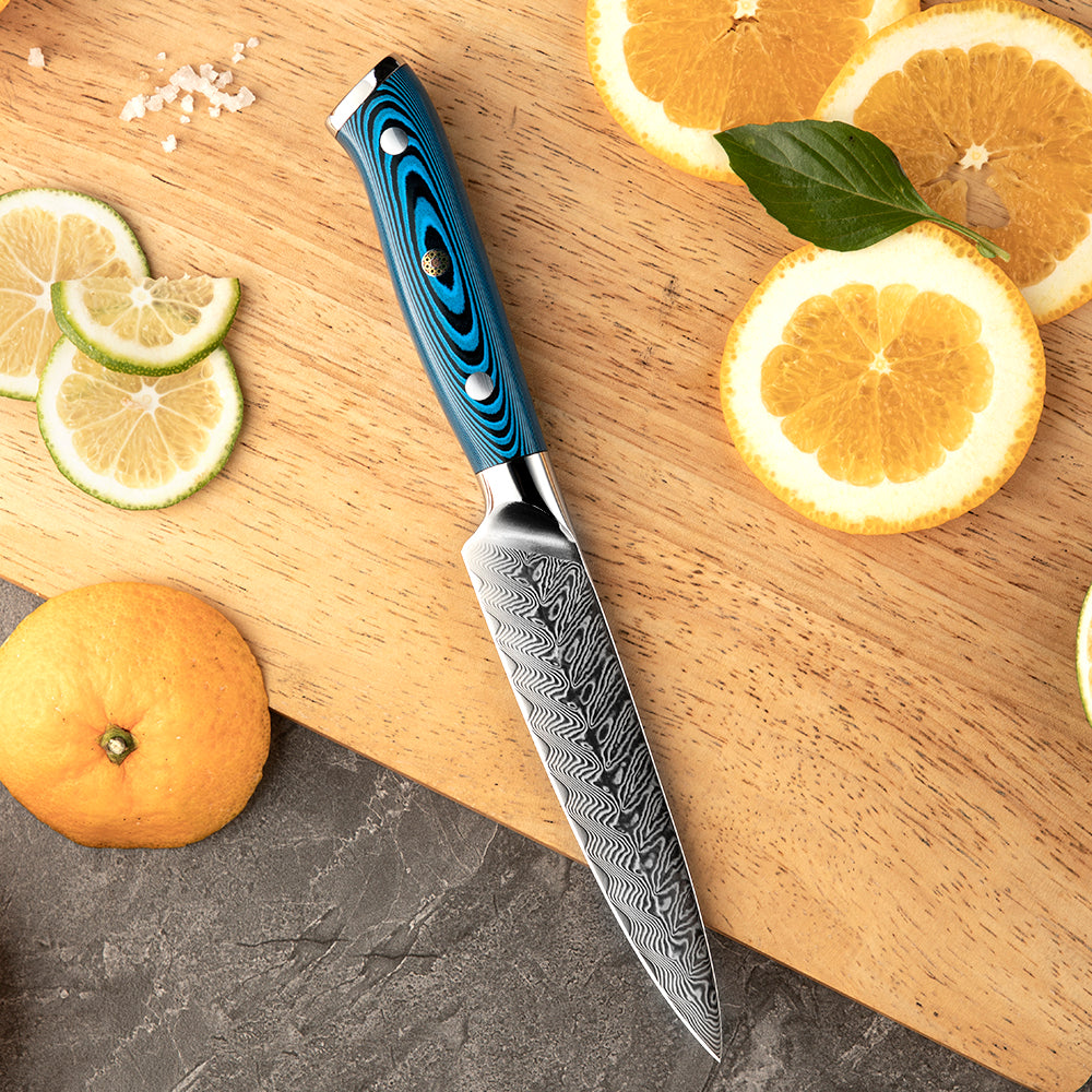 5 Inch Utility Knife | Damascus Kitchen Prep Knife
