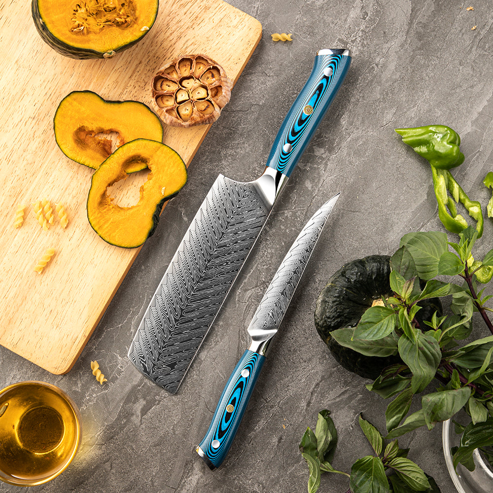 7 Inch Nakiri Knife | Damascus Japanese Vegetable Knife
