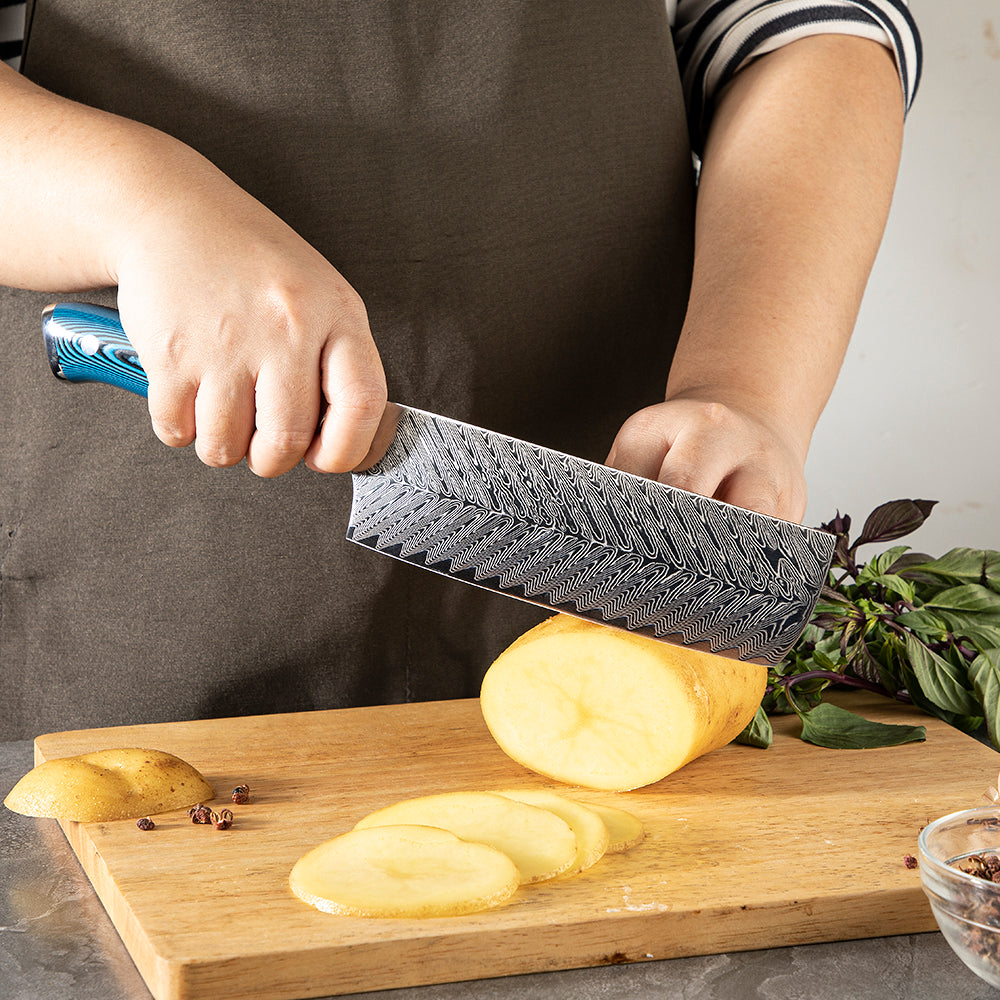 7 Inch Nakiri Knife | Damascus Japanese Vegetable Knife