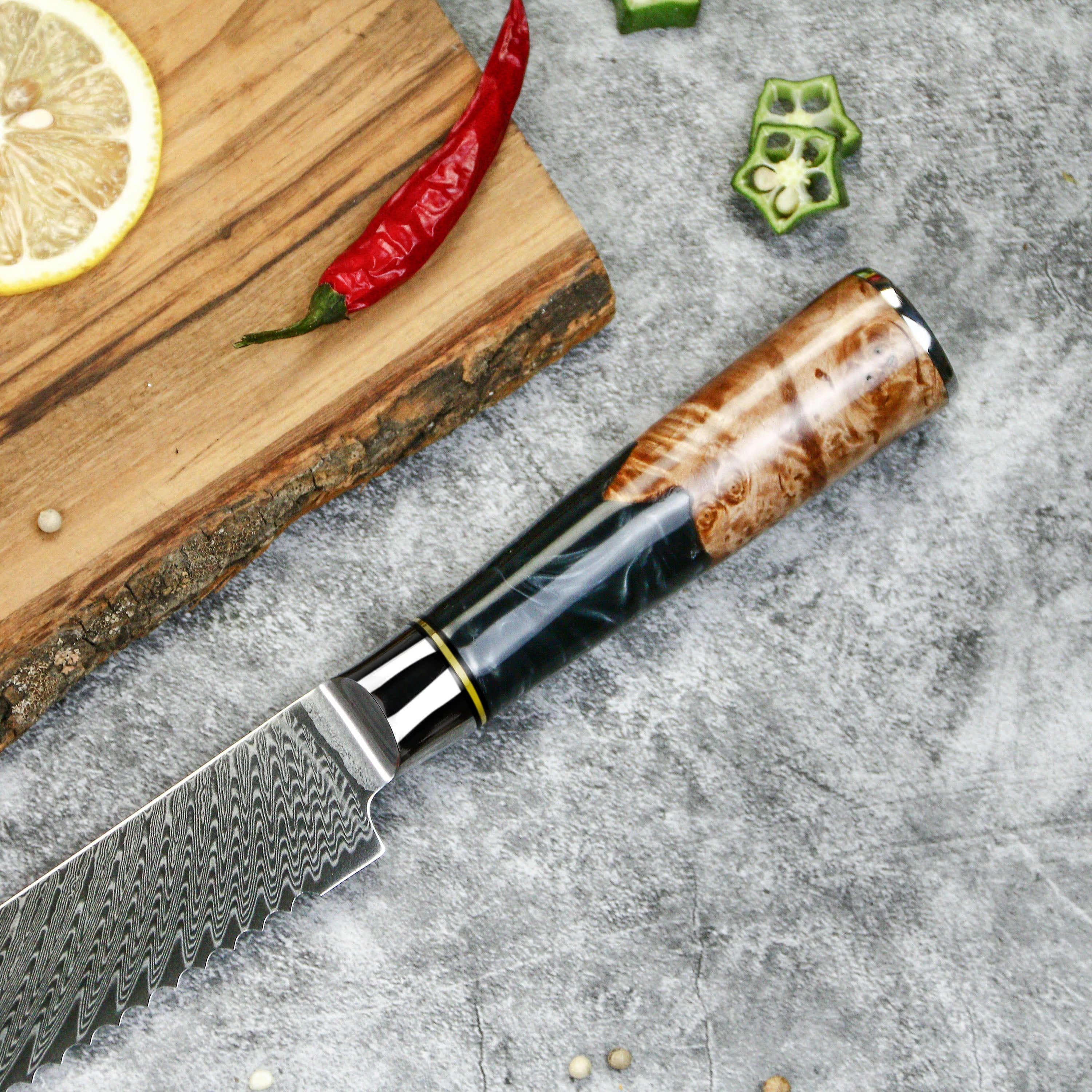 close up image of black epoxy resin handle