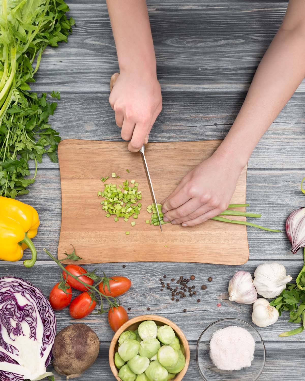 Handcraft cutting vegetables
