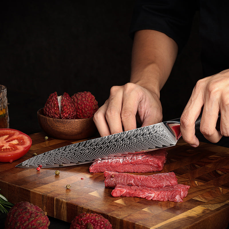 Fyn 8" Damascus Slicing Knife – Precision Cuts with Style