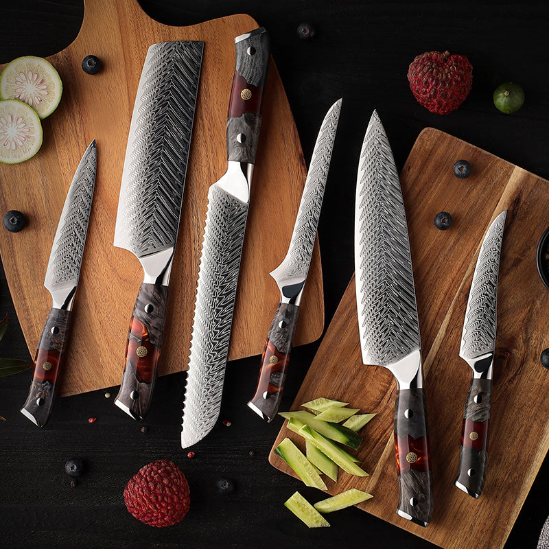 Fyn 8" Damascus Slicing Knife – Precision Cuts with Style
