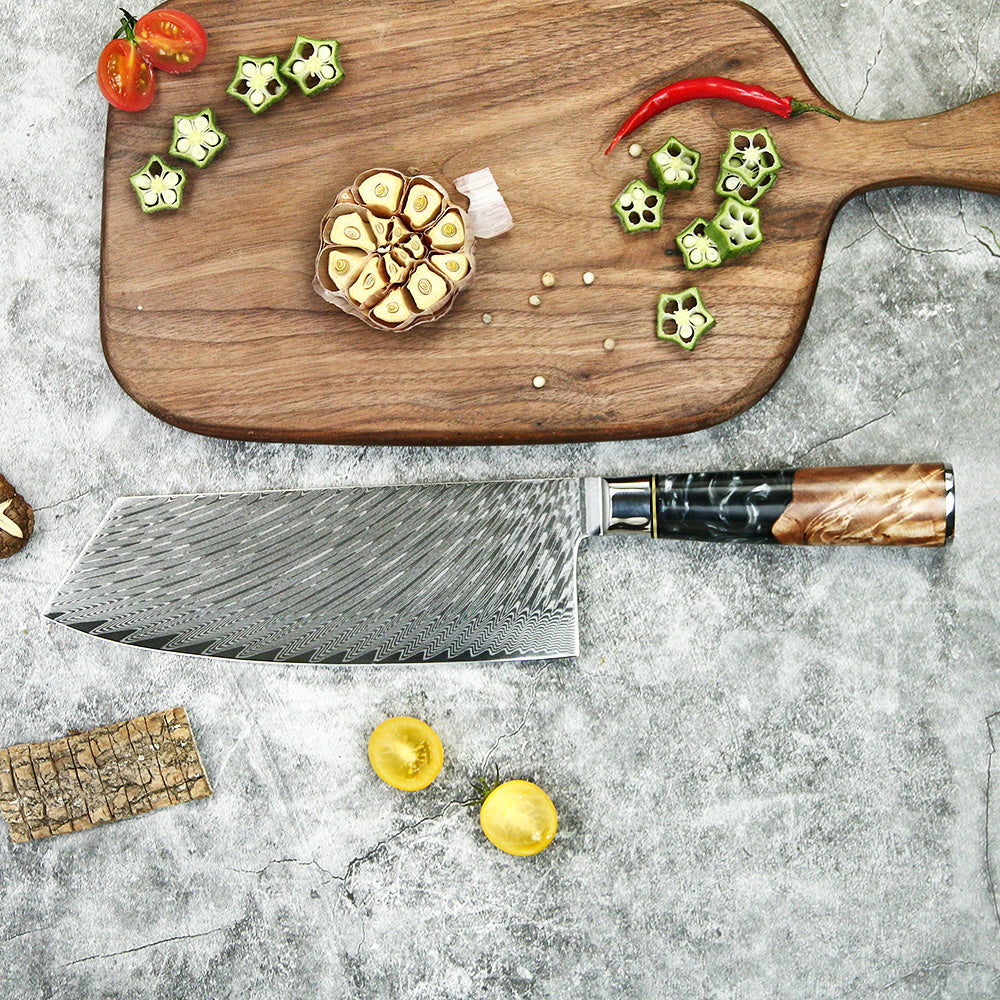 Black resin handle cleaver knife