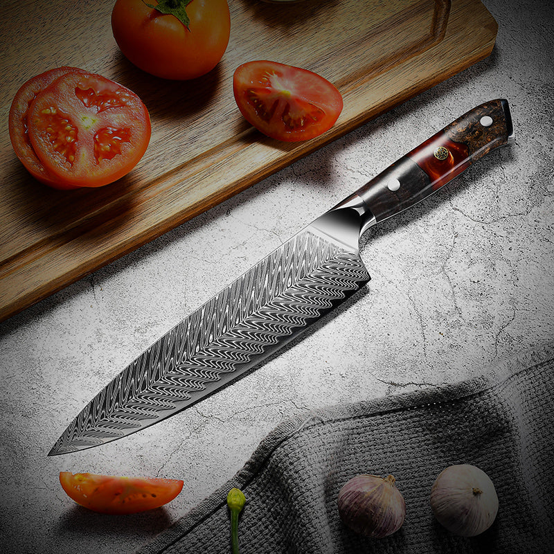 Fyn 8" Damascus Chef Knife – Balanced Power & Style