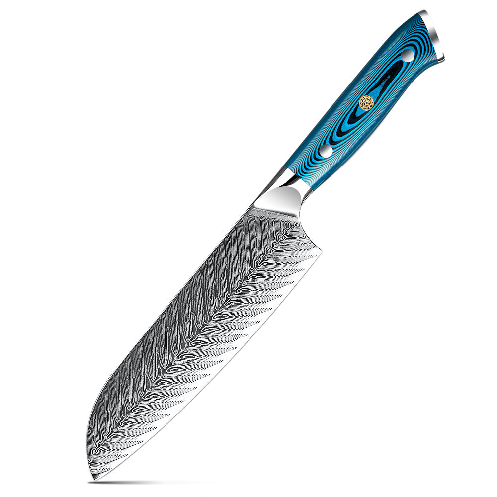 Santoku Blade | Damascus Japanese Knife for Slicing & Chopping