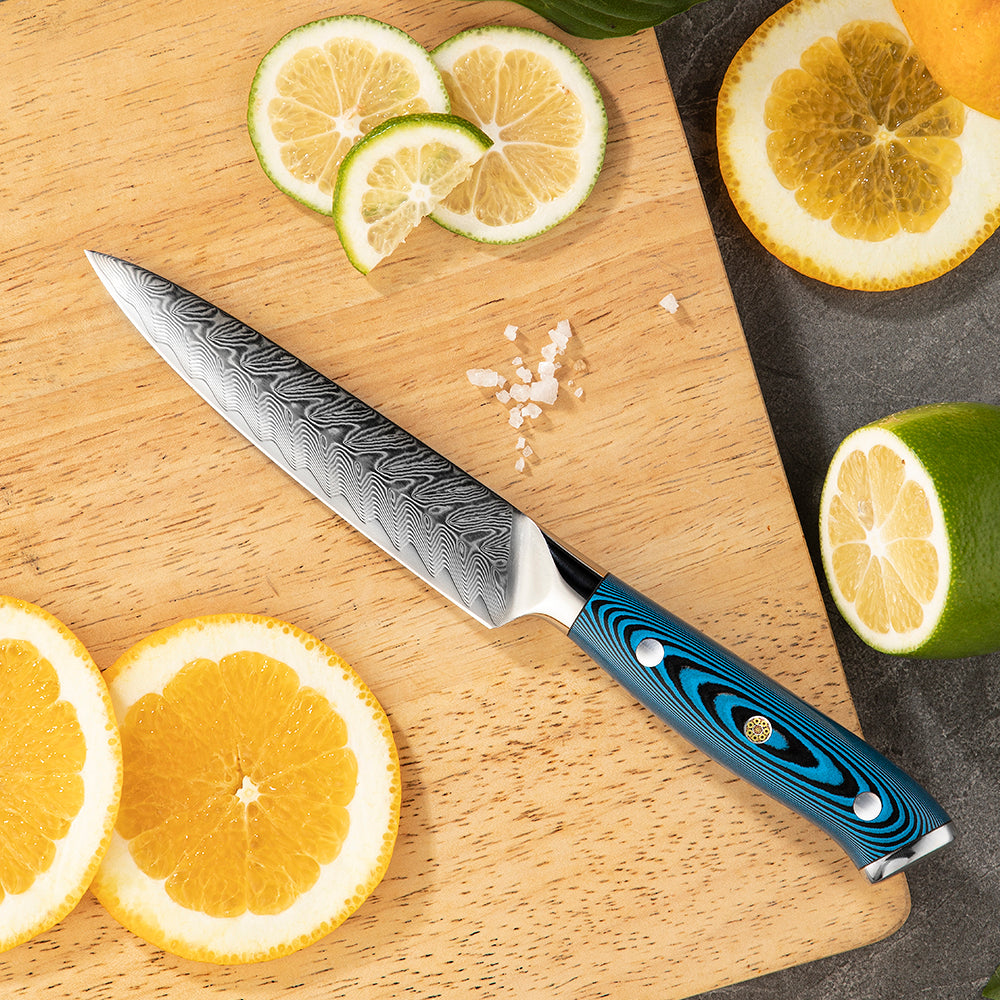 5 Inch Utility Knife | Damascus Kitchen Prep Knife