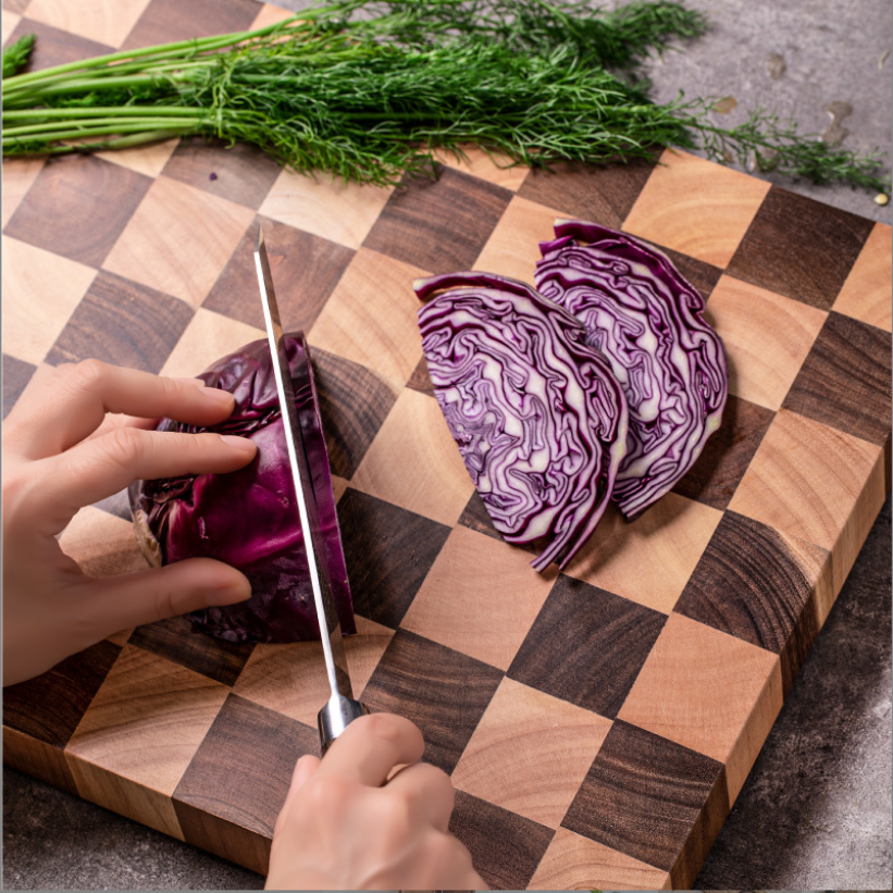 Classic Checkerboard End Grain Cutting Board – Durable & Elegant