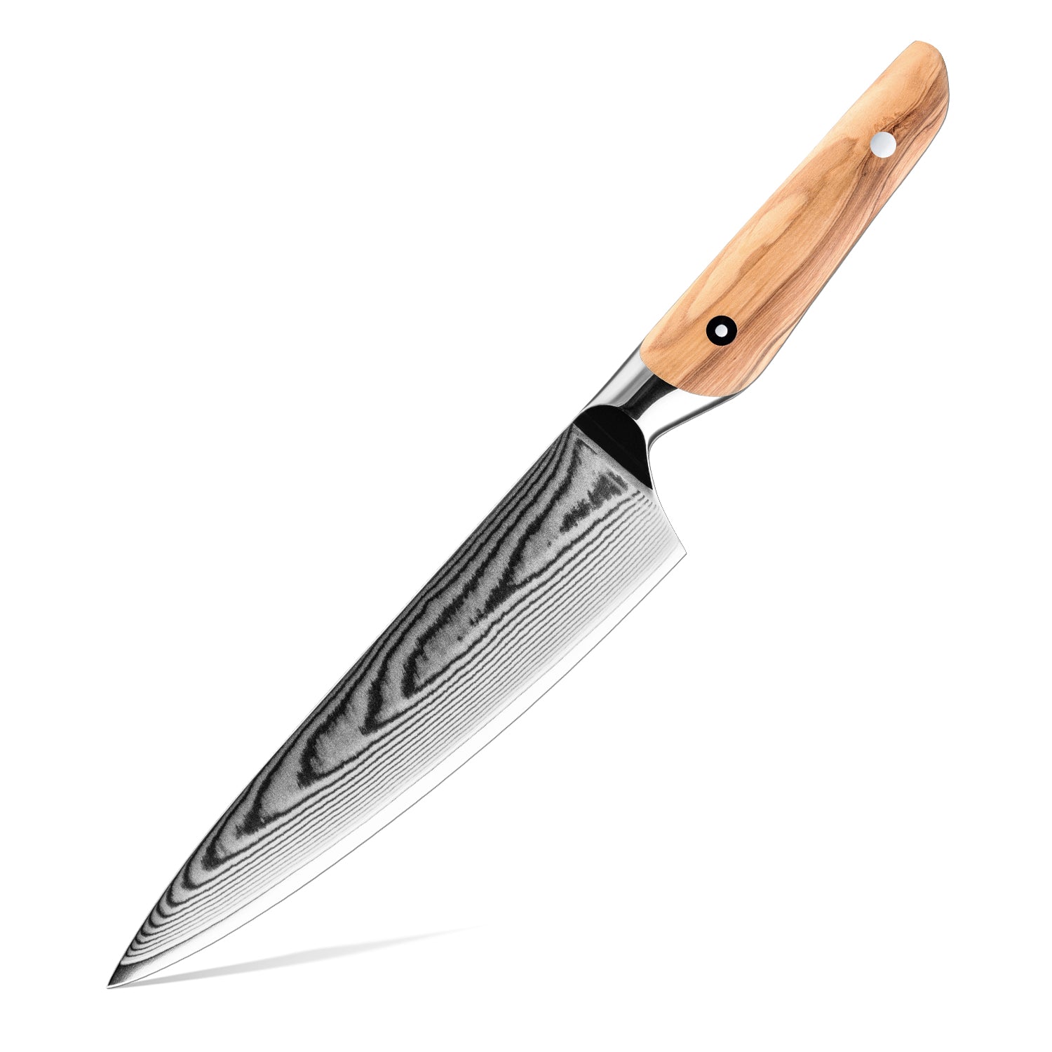 7.7" Damascus Chef Knife – Olive Wood Handle